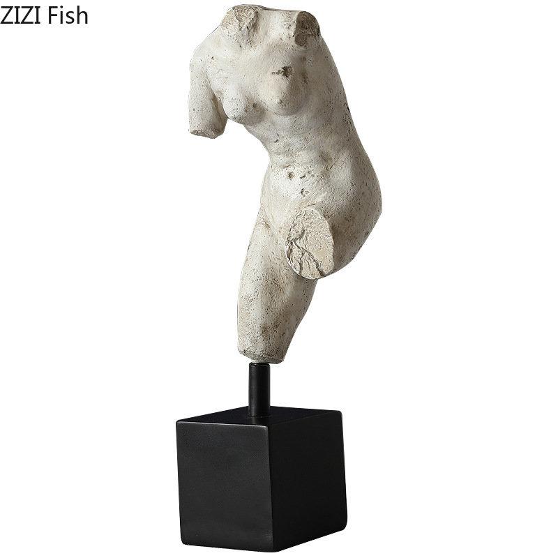 Broken Aesthetics Human Body Sculpture Imitation Plaster Retro Body Art Statue Character Resin Crafts Desk Decoration Ornaments