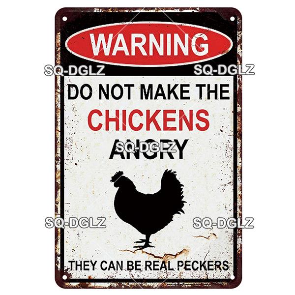 SQ-DGLZ Placă metalică vintage de avertizare Ouă de găini Placă de tablă Placă pentru magazin Home Bar Decor de perete Autocolant Placă de decorare Poster