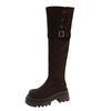 Women's Knight Boots New Platform Strap Buckle Women's Boots High Thick Heels Round Head Long Boots Over-the-Knee