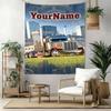 Peterbilt Heavy Trucks Custom Your Name Wall Decor Tapestry Art For Pet Memorial Birthdaywedding Party Backdrop Family Gift