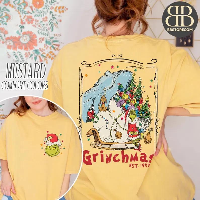Retro GrinchyChristmas Comfort Colors Shirt Grinchy Christmas Tree Shirt XXL