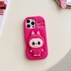 3D Søt Labubu Holder Telefondeksel For iPhone 17 16 15 14 13 12 11 Pro Max 16E Mykt Silikondeksel