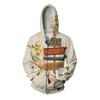 Fox Flower Leaf Hoodie For Men Vintage Statue Graphic Sweatshirts Casual Comfortable Hooded Loose Zipper Pullovers