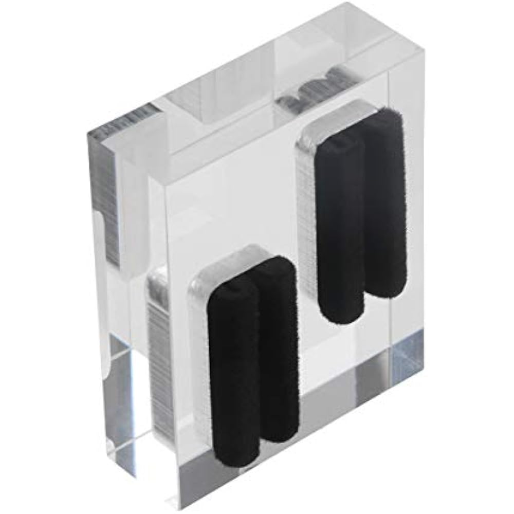 MUSISALY Acrylic Double Slot Ring Storage Rack Square Shape Stable Flat Bottom Smooth Surface Rin...