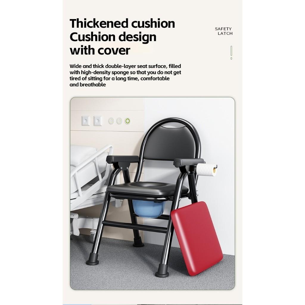 Height Adjustable Elderly Toilet Chair Foldable Elderly Disabled Patient Deodorant Toilet Stool Home Care Equipment