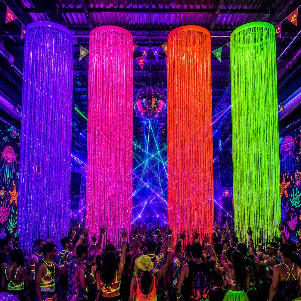 2.1m Party Ceiling Hanging Decor Tube Hanging Design Fluorescent Streamer 90s Theme Party