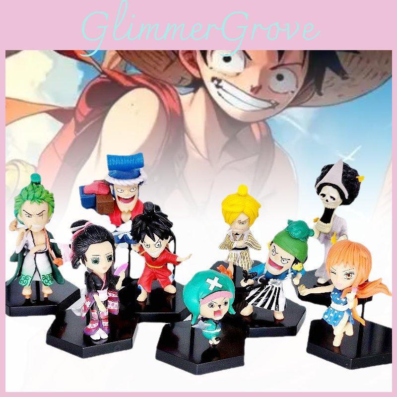 Collectible Pvc Figurines Of Characters Luffy Chopper Robin Nami Set Of Nine