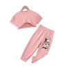 Girls' Fashionable Sweatshirt and Long Pants Three-piece Summer Children's Casual Set