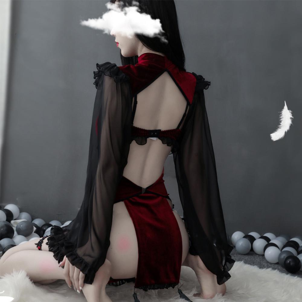 

Babydoll Bandage Полный набор Игровая одежда Cheongsam Костюмы для косплея Костюмы ведьм Сексуальный набор нижнего белья