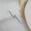 1PC Trendy Punk Shiny Rhinestone Lightning Stud Earrings For Women Ear Hooks Long Needle Piercing Climber Earrings Party Jewelry