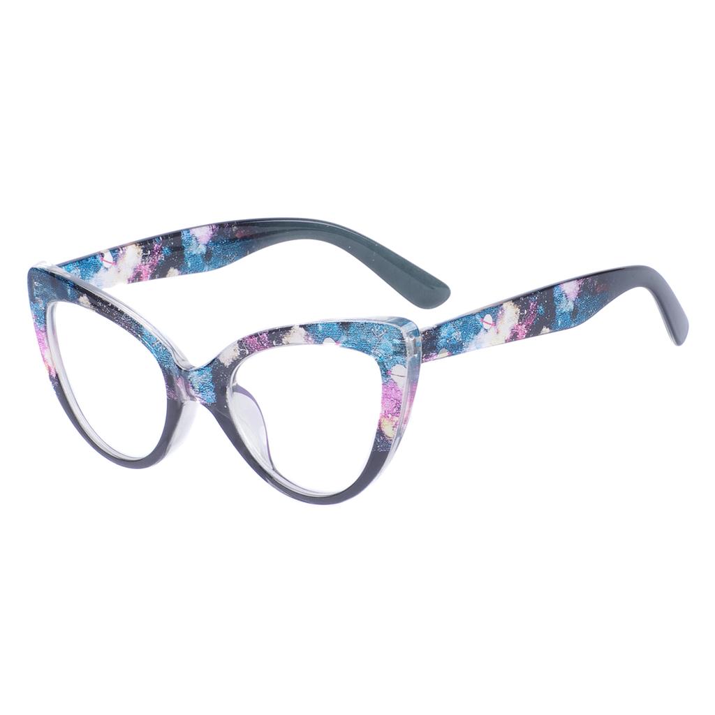 TR90 Light Transparent Polarized Shades Women's Plastic Cat Eye Stylish Kitten Full Rim Eyeglasses For Prescription Lenses