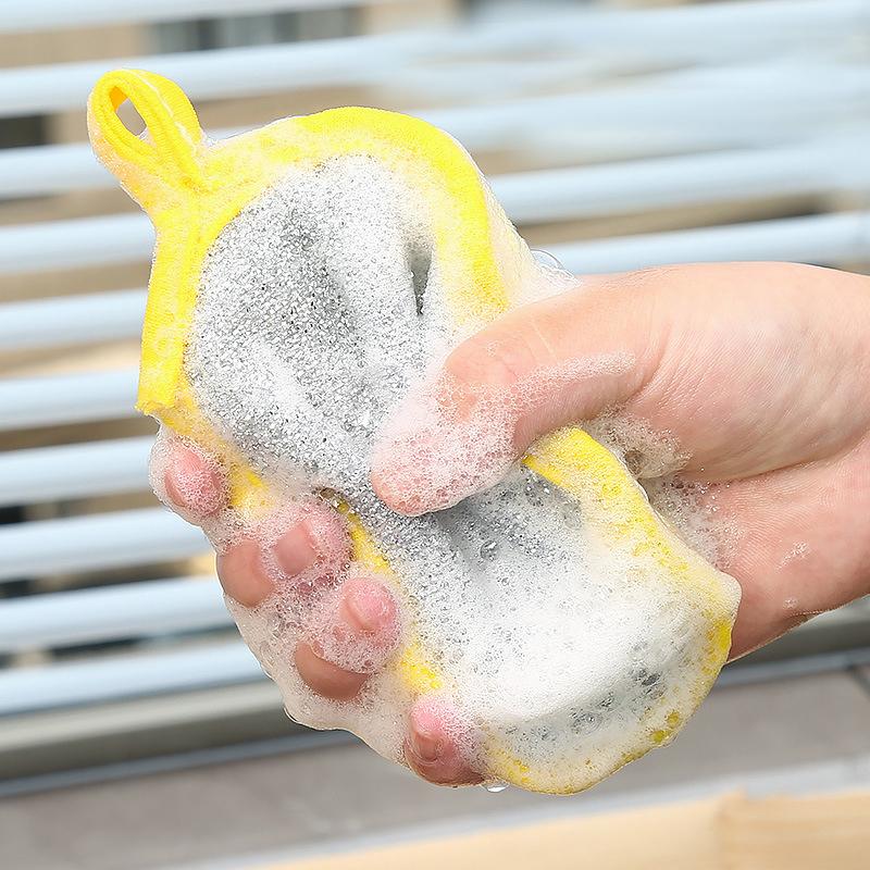 5Pcs Double Side Dishwashing Sponge Dish Washing Brush Pan Pot Dish Wash Sponges Household Cleaning Kitchen Tools