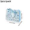 3pcs/pack Gift Paper Bags Pink Blue Bow Ribbon Handle Kraft Paper Party Present Packaging Bags for Birthday Wedding Baby Shower