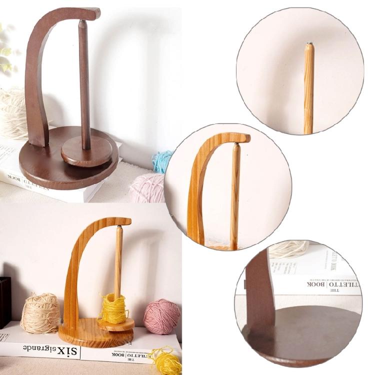 Wood Spinning Yarn and Thread Holder, Yarn Holder with Twirling Mechanism