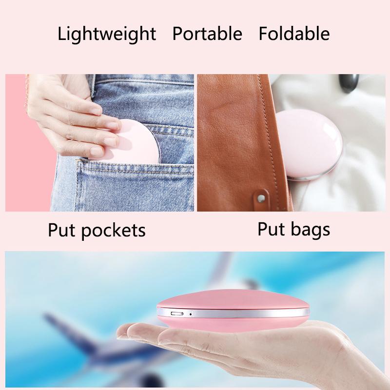 Mini Portable LED Light Makeup Mirror 3X Magnifying HD Mirror with 3 Levels of Brightness USB Charging Travel Foldable Mirror