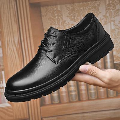 Outdoor Safety Tooling Shoes Genuine Leather Office Shoes Handmade Casual Oxford Shoes Lace Up Thick Bottom Wear-resisting Flats
