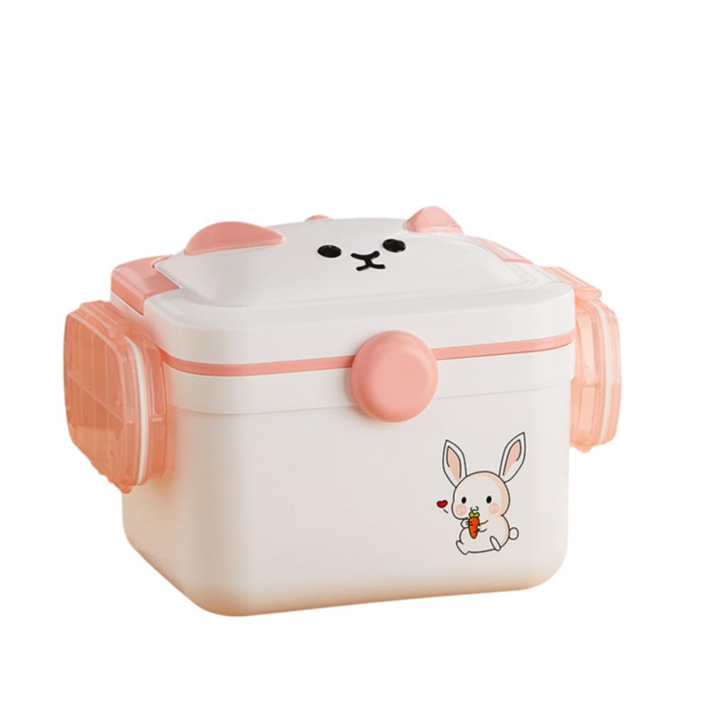 Dust-proof Cartoon Medicine Box Large Capacity Pill Container Double-layer Medicine Box  Office