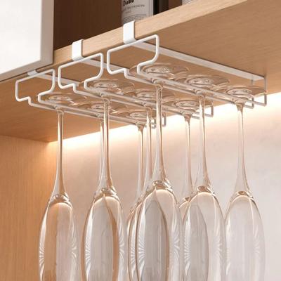 Hängender Stanzfreier Weinglashalter Haushalt Unter Schrank Champagnerglas Aufbewahrungsregal Ablage Küche Mehrzweck-Organizer