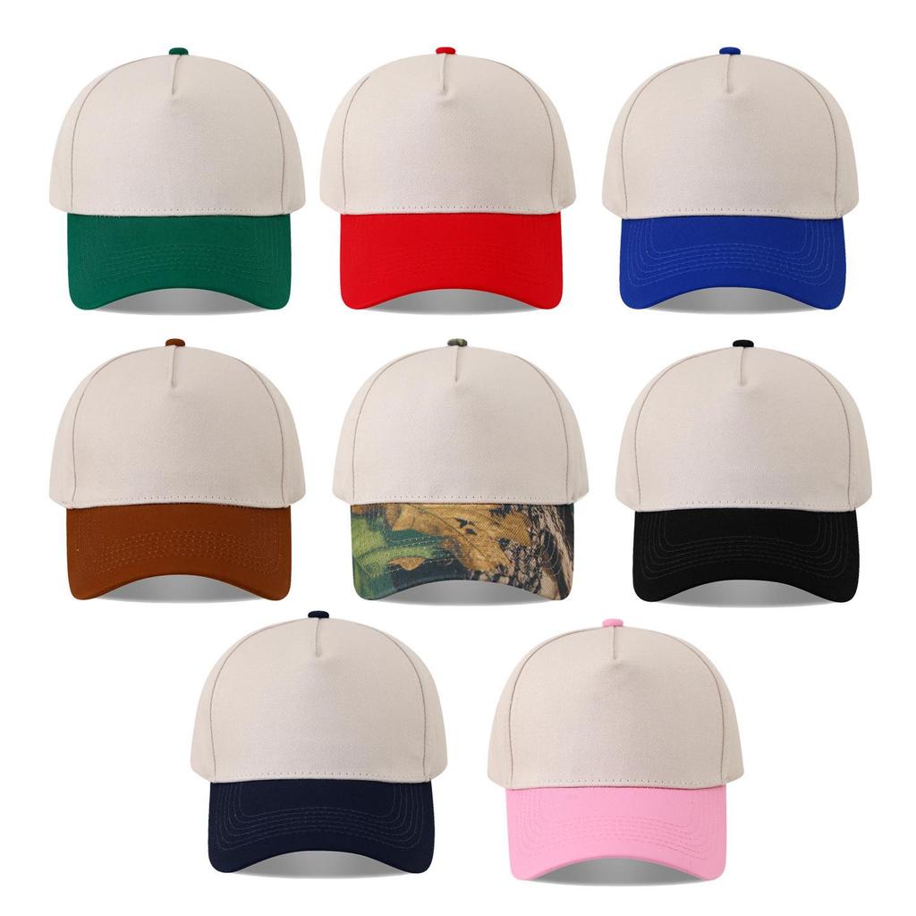 Pure Cotton Patchwork Five-Panel Baseball Cap with Custom Logo Embroidery