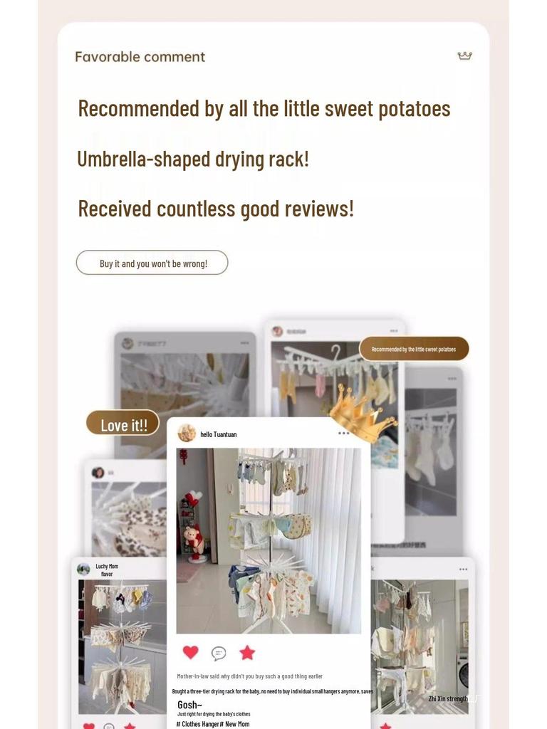 Foldable Double-Pole Baby Clothes Drying Rack for Home and Balcony Use