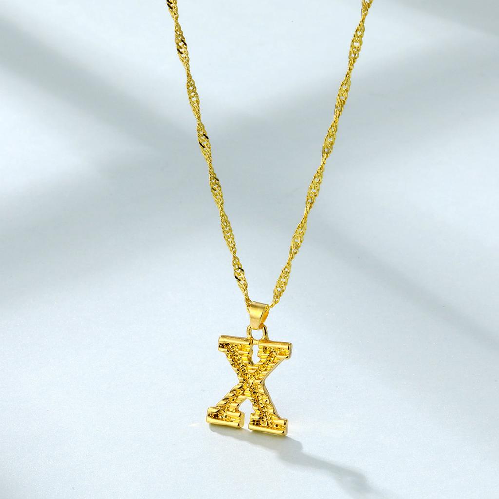 Chic Alloy Alphabet Necklace 26 English Letters With Sleek Snake Chain Length Adjustable