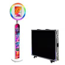 Vysoce kvalitní přenosný 12,9palcový 13palcový iPad Foto budka Nastavitelná Foto budka Nastavitelné kruhové RGB výplňové světlo Párty Svatba