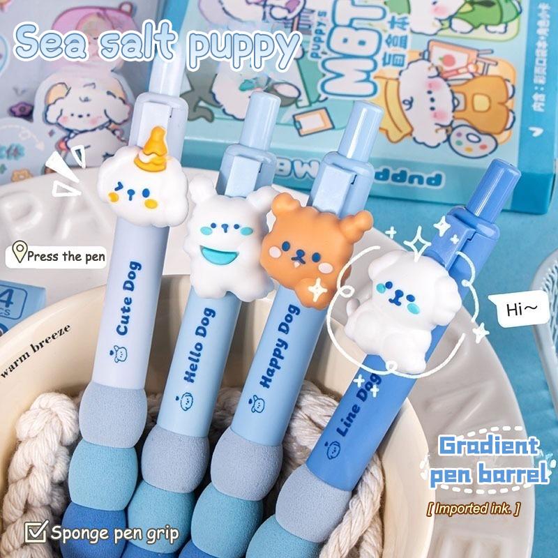 4Pcs Kawaii Capybara Panda Gel Pens Writing Smooth Pens Cartoon Pressing Neutral Pens Aesthetic Stationery Office Supplies Gifts