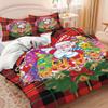 3pcs Santa Claus Print Coreless Bedding Set Soft Comfortable Dormitory Bedroom Holiday Decoration Multiple Size Machine Washable