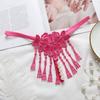 Pearl String Lace Flower Panties Thin Belt Transparent T-Pants Sexy Mesh Thongs  Valentine's Day