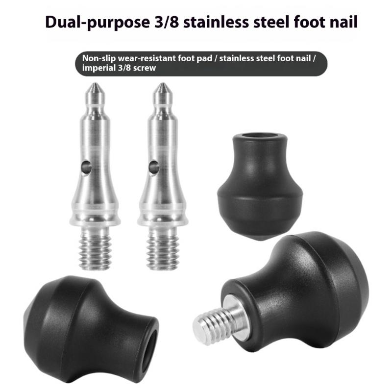 Stainless Steel AntiSlip Camera Foot Spikes Pad For Monopod Tripods Accessories For Outdoor Shootings