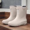 Men's Fashionable Waterproof Mid-Calf Non-Slip Rubber Boots - Warm Outdoor Short Boots