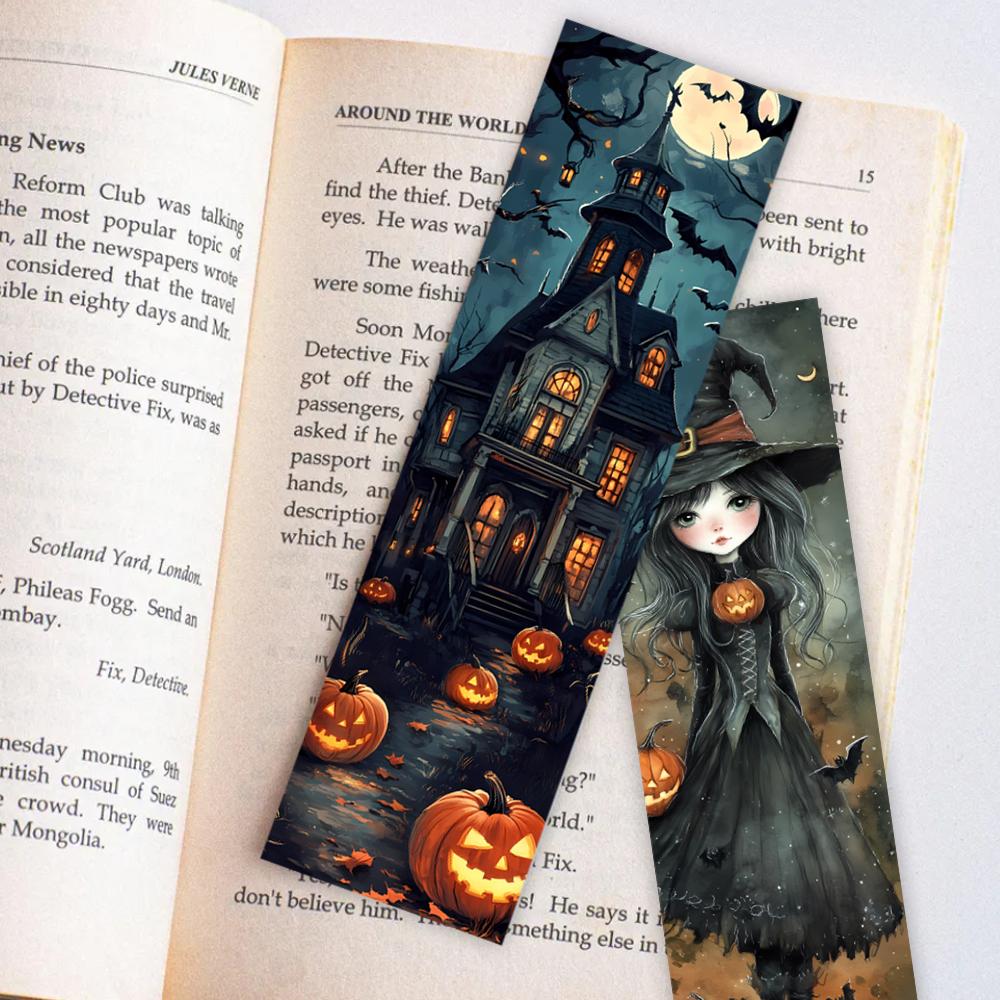 32pcs, quirky Halloween bookmarks, back-to-school season, Christmas, Halloween, suitable for teachers, readers, birthday gifts.