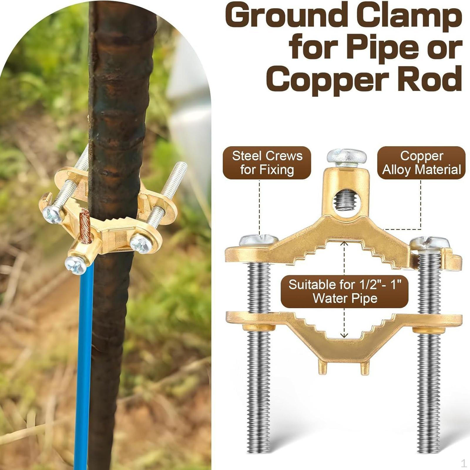 

Регулируемый заземляющий зажим 1/2 - 1 Аппаратный соединитель для кабельной муфты 1pcs