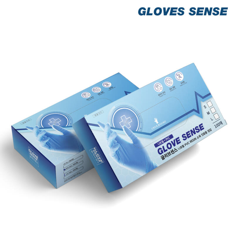 GloveSense Nitrile PVC Synthetic Gloves, 100 Pieces for Medical Use S