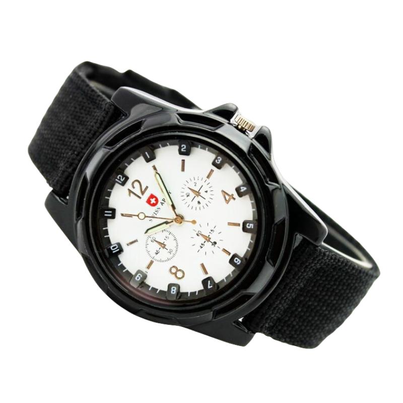 Gemius Army Sports Watch Woven Strap Stainless Steel Buckle Daily Use Man Gift