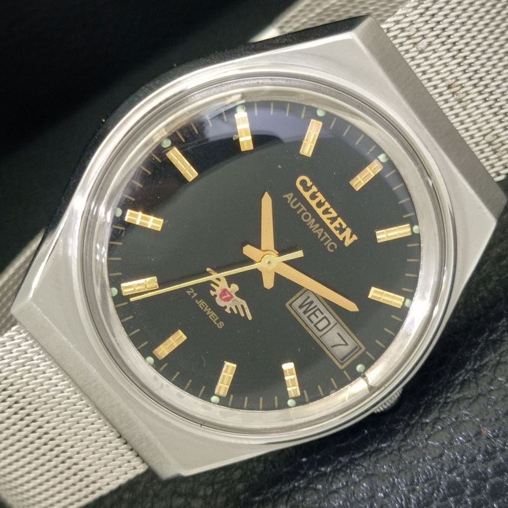 

ЯПОНИЯ ВИНТАЖНЫЕ ЧАСЫ CITIZEN АВТОМАТИЧЕСКИЕ 8200 МУЖСКИЕ ЧАСЫ С ЧЕРНЫМ ЦИФЕРБЛАТОМ a702131-5 R208-a702131