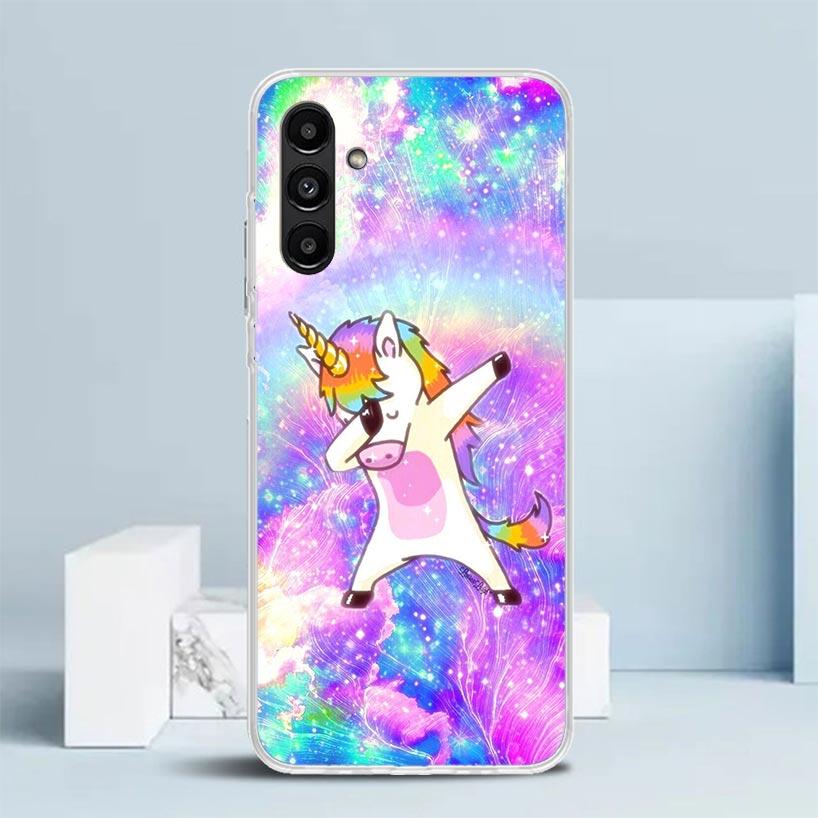 Pink Unicorn Rainbow Phone Case For Samsung Galaxy A17 A37 A57 A16 A15 A14 A13 A56 A55 A54 A53 A36 A35 A34 A33 A26 A25 A24 A23 G