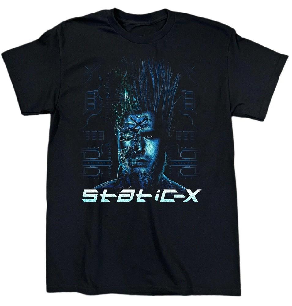 

New Static X Band Short Sleeve Cotton Black All Size T Shirt Unisex T-Shirt L