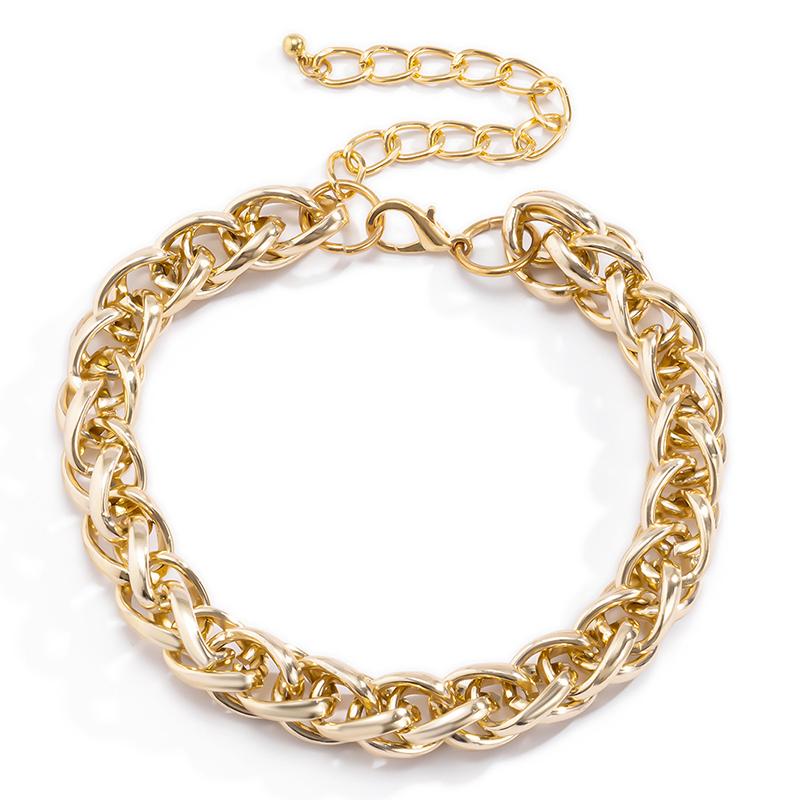 Collier ras du cou punk hip hop pour femmes, collier gothique cubain épais de déclaration