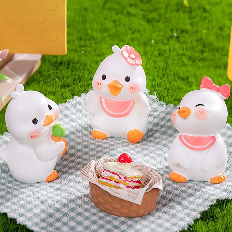 Anime Figure Little Yellow Duck Model Decoration Cute Car Mounted Ornaments Accessories Creative Cute Mini Ornaments Gifts
