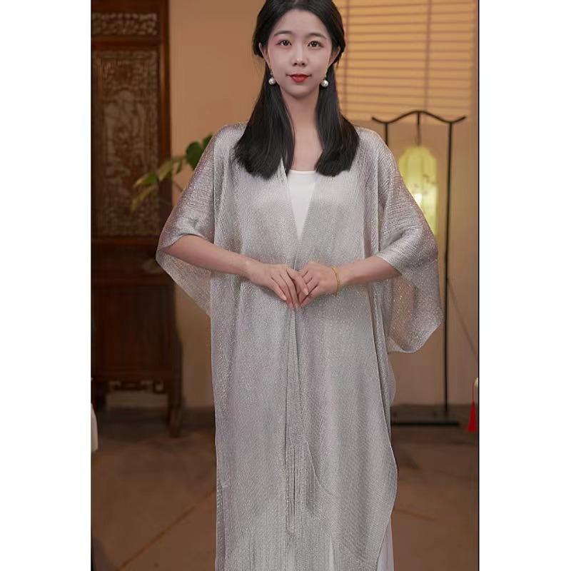 Summer Tassel Cape: Hollowed-Out Sun Protection Knitted Shawl for Parties & Travel