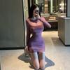 Pure desire temperament sexy royal sister mesh long-sleeved dress female slim waist thin hip short skirt