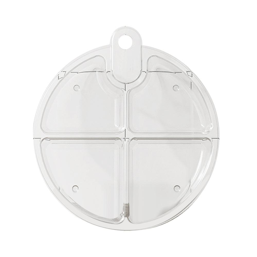 Multi-functional 4 Grid Divided Plate Reusable Stackable Onion Ginger Storage Dish Fruit Snack Tray