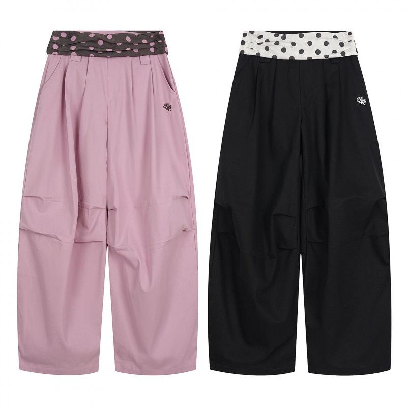 Guan Qu Women's Spring Retro Wide-Leg Casual Pants