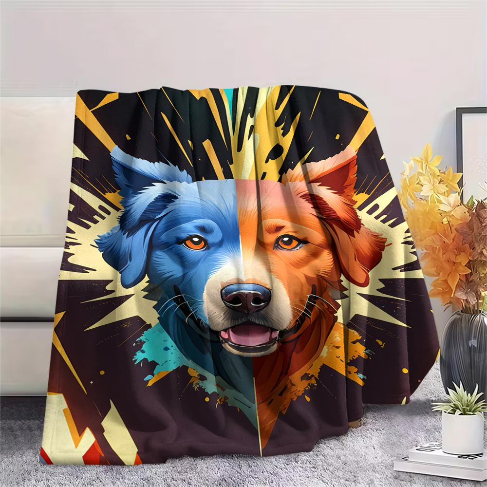 1 ks Flanelová deka s kresleným potiskem, Vysoce kvalitní, Pohodlná pro všechna roční období, Domácí dekorace, Teplo a pohodlí, Perfektní jako vánoční dárek k narozeninám