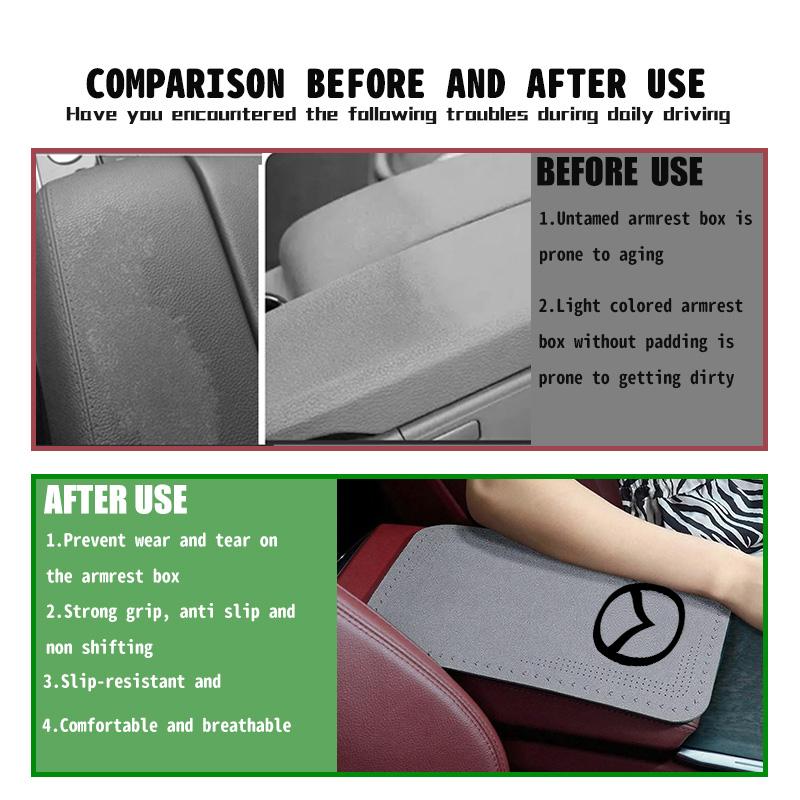 Car Armrest Box Pad Suede Auto Armrest Mat Car Accessories For Mazda Axela Speed 6 CX3 CX4 CX5 CX7 CX8 CX9 MS Demio