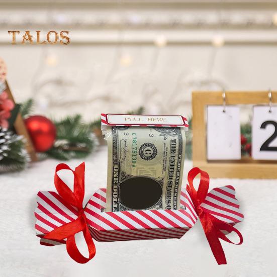 Christmas Surprise Money Pull Pouch Pull Out Money Gift Box DIY Rectangle Money Holder with Ribbon for Cash Gift