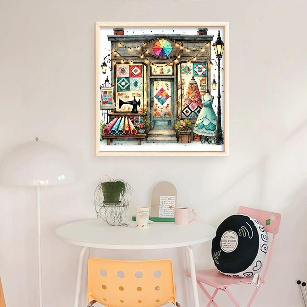 Full Embroidery Eco-cotton Thread 14CT Printed Quilt Shop Cross Stitch Kit Art