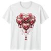 Hearts Floral Valentines Day Mens TShirt Womens Tee Graphic Unisex Top Unisex T-Shirt