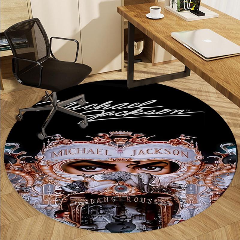 Michael Jackson Muster Runder Teppich, Innen-/Außenmatte, für Picknick, Spielzimmer, Schlafzimmer, Büro, Wohnzimmer, Heimdeko Teppich, Geburtstagsgeschenk